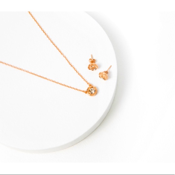 COACH Open Circle Necklace &Tea Rose Stud Earrings - Picture 5 of 6